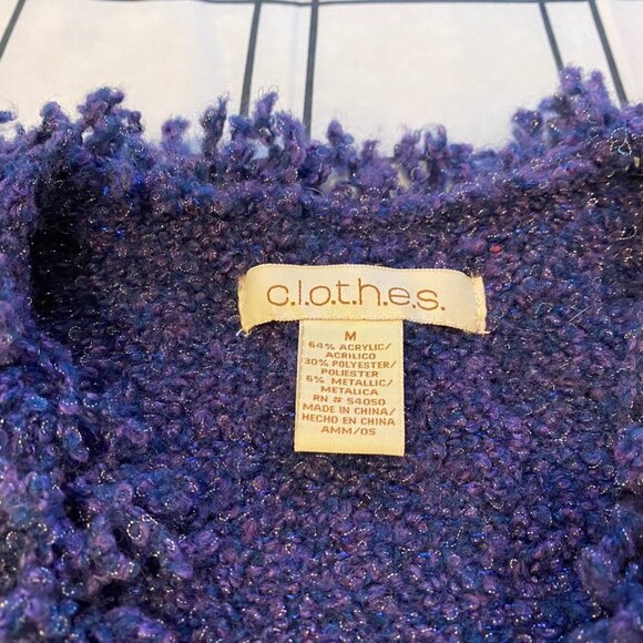 C.l.o.t.h.e.s. Fuzzy Yarn-Trimmed Cardigan Sweater - Picture 3 of 4